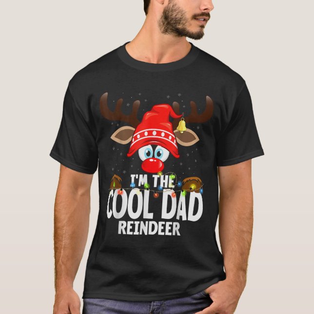 Christmas Matching I'm The Cool Dad Reindeer  T Shirt (Framsida)