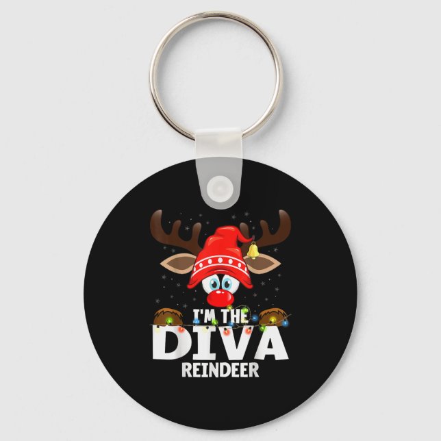 Christmas Matching I'm The Diva Reindeer  Nyckelring (Framsida)