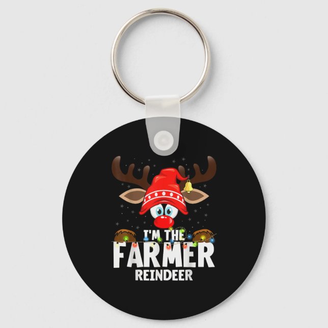 Christmas Matching I'm The Farmer Reindeer  Nyckelring (Framsida)
