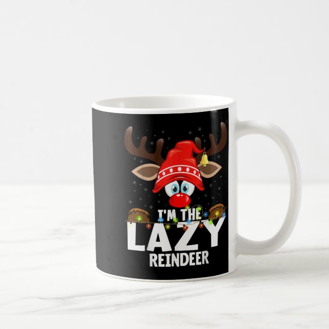 Christmas Matching I'm The Lazy Reindeer  Kaffemugg (Höger)