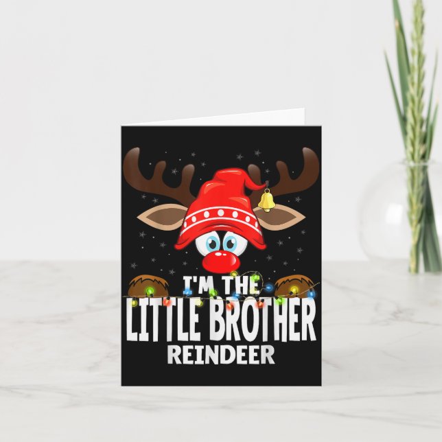 Christmas Matching I'm The Little Brother Reindeer Kort (Framsida)