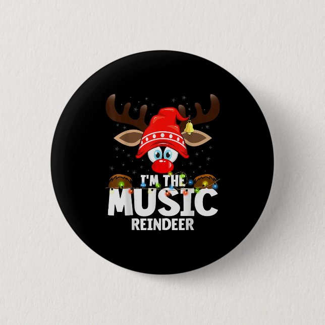 Christmas Matching I'm The Music Reindeer  Knapp (Framsida)
