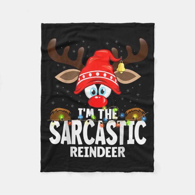 Christmas Matching I'm The Sarcastic Reindeer  Fleecefilt (Framsidan)