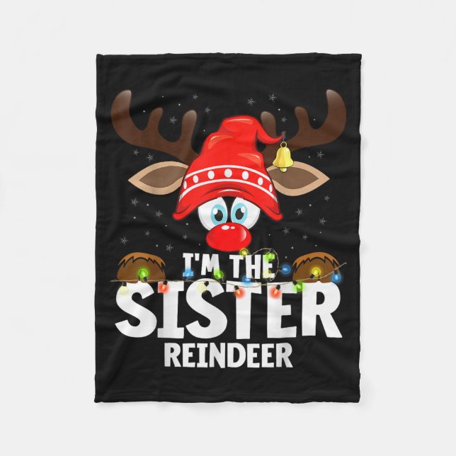 Christmas Matching I'm The Sister Reindeer  Fleecefilt (Framsidan)