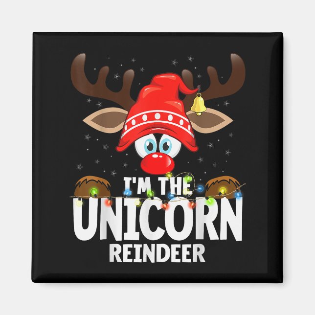 Christmas Matching I'm The Unicorn Reindeer  Magnet (Framsidan)