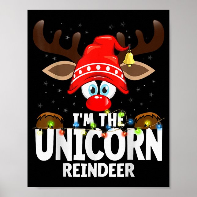 Christmas Matching I'm The Unicorn Reindeer  Poster (Framsidan)