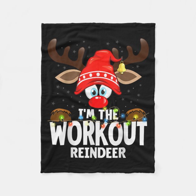 Christmas Matching I'm The Workout Reindeer  Fleecefilt (Framsidan)