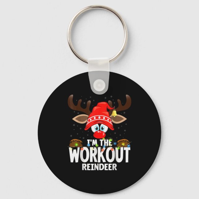 Christmas Matching I'm The Workout Reindeer  Nyckelring (Framsida)