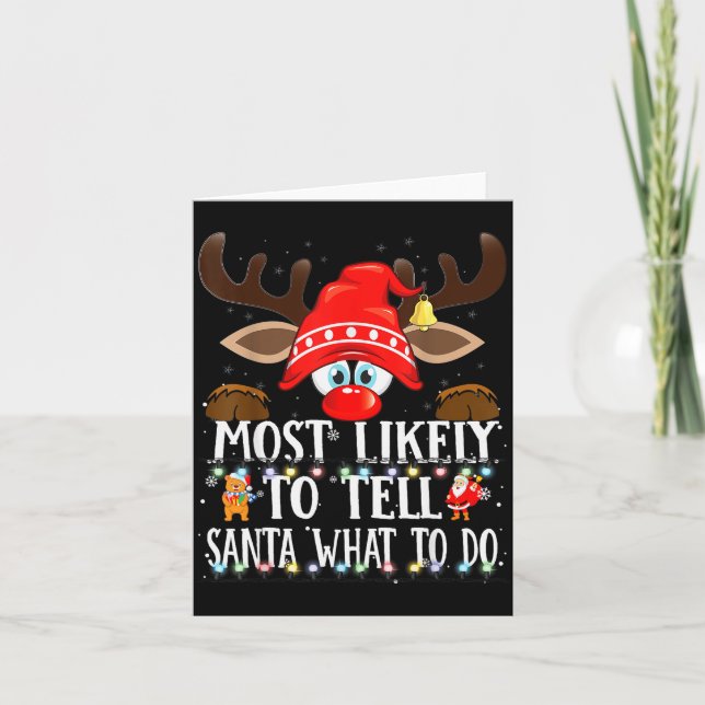 Christmas Matching Most Likely To Tell Santa What  Kort (Framsida)