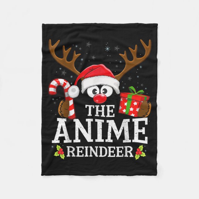 Christmas Matching The Anime Reindeer Family  Fleecefilt (Framsidan)