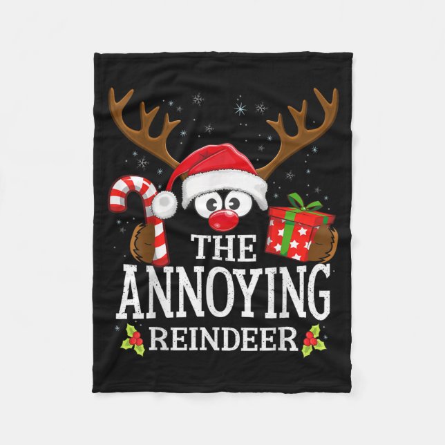 Christmas Matching The Annoying Reindeer Family  Fleecefilt (Framsidan)