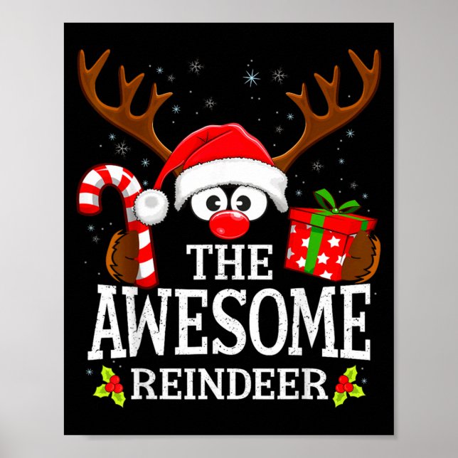 Christmas Matching The Awesome Reindeer Family  Poster (Framsidan)