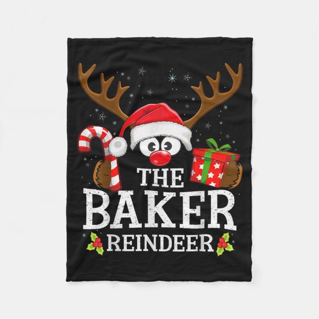 Christmas Matching The Baker Reindeer Family  Fleecefilt (Framsidan)