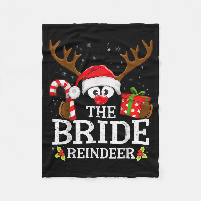 Christmas Matching The Bride Reindeer Family  Fleecefilt (Framsidan)