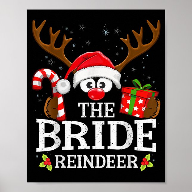 Christmas Matching The Bride Reindeer Family  Poster (Framsidan)