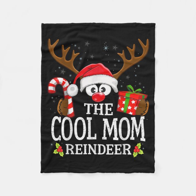 Christmas Matching The Cool Mom Reindeer Family  Fleecefilt (Framsidan)