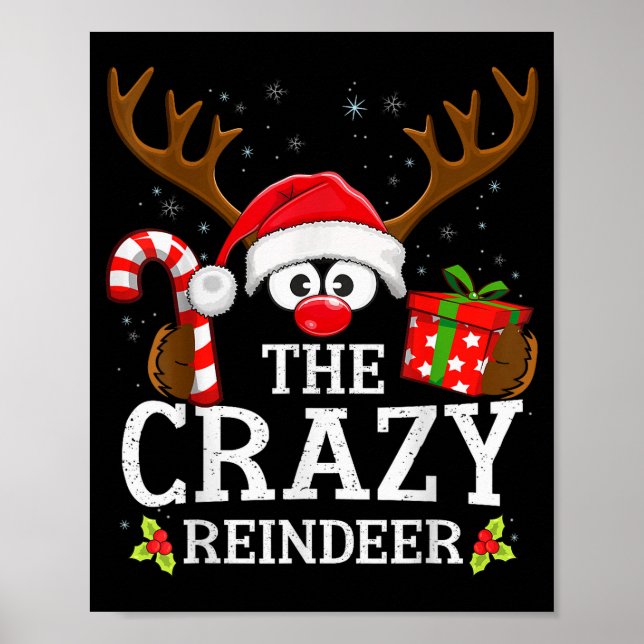 Christmas Matching The Crazy Reindeer Family  Poster (Framsidan)