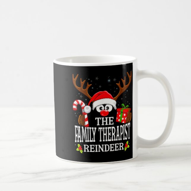 Christmas Matching The Family Therast Reindeer Fam Kaffemugg (Höger)