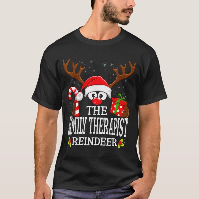 Christmas Matching The Family Therast Reindeer Fam T Shirt (Framsida)
