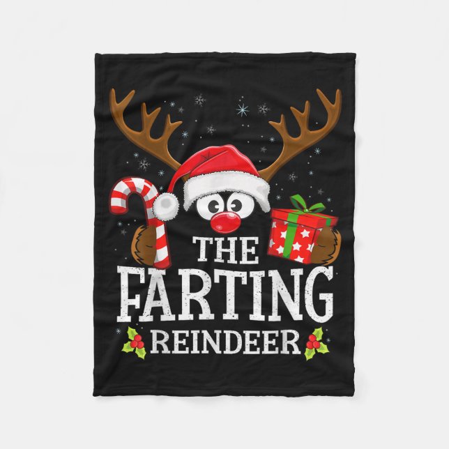 Christmas Matching The Farting Reindeer Family  Fleecefilt (Framsidan)