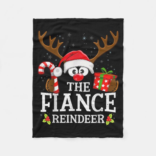 Christmas Matching The Fiance Reindeer Family  Fleecefilt (Framsidan)