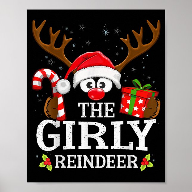 Christmas Matching The Girly Reindeer Family  Poster (Framsidan)