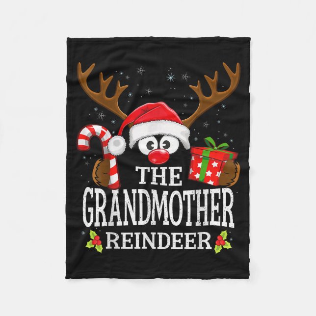Christmas Matching The Grandmother Reindeer Family Fleecefilt (Framsidan)