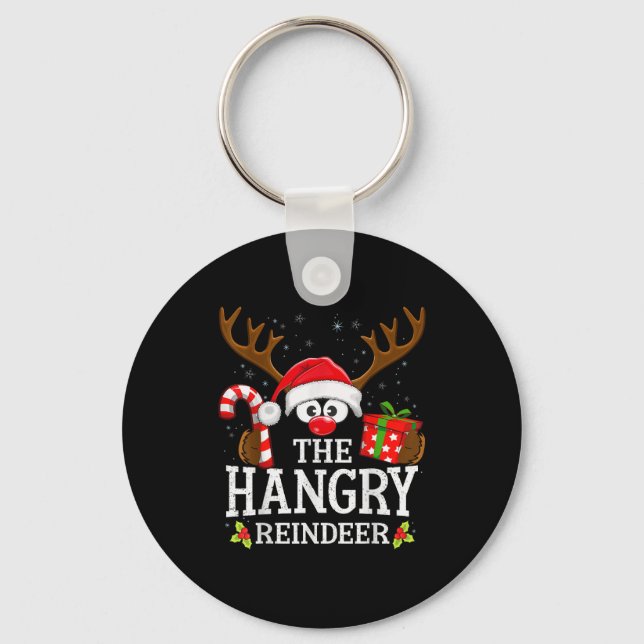 Christmas Matching The Hangry Reindeer Family  Nyckelring (Framsida)