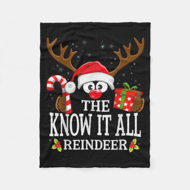 Christmas Matching The Know It All Reindeer Family Fleecefilt (Framsidan)