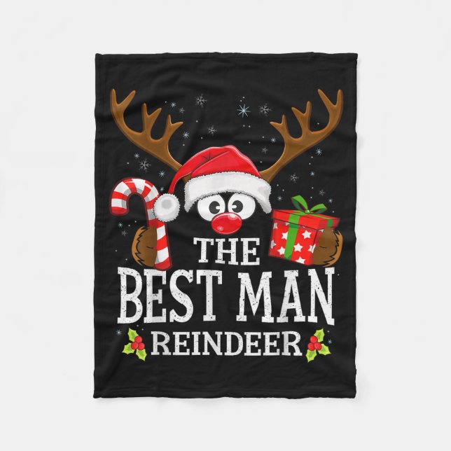 Christmas Matching The Man Reindeer Family  Fleecefilt (Framsidan)