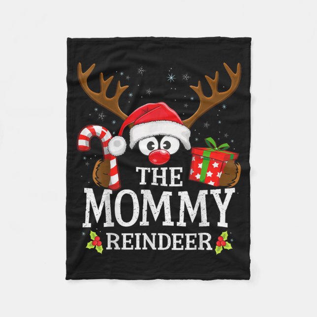 Christmas Matching The Mommy Reindeer Family  Fleecefilt (Framsidan)
