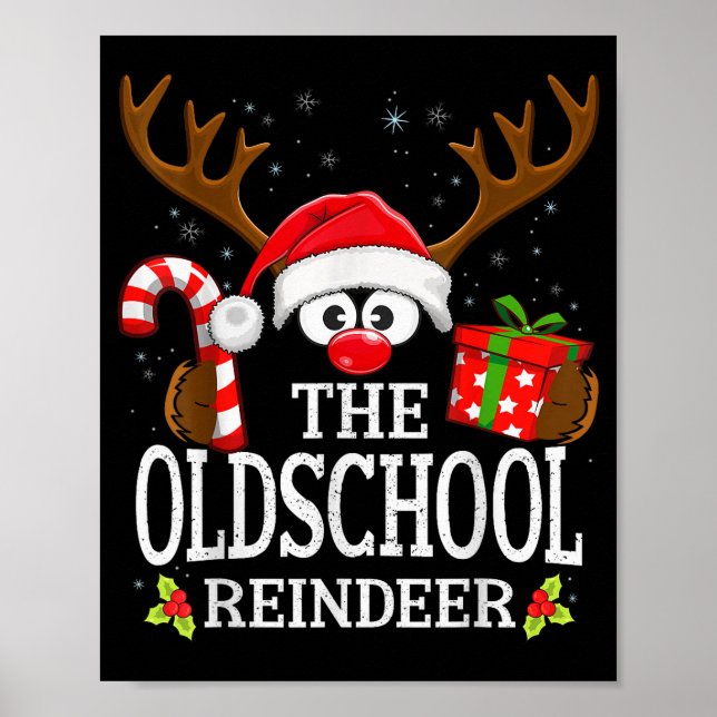 Christmas Matching The Oldschool Reindeer Family  Poster (Framsidan)