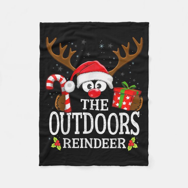 Christmas Matching The Outdoors Reindeer Family  Fleecefilt (Framsidan)