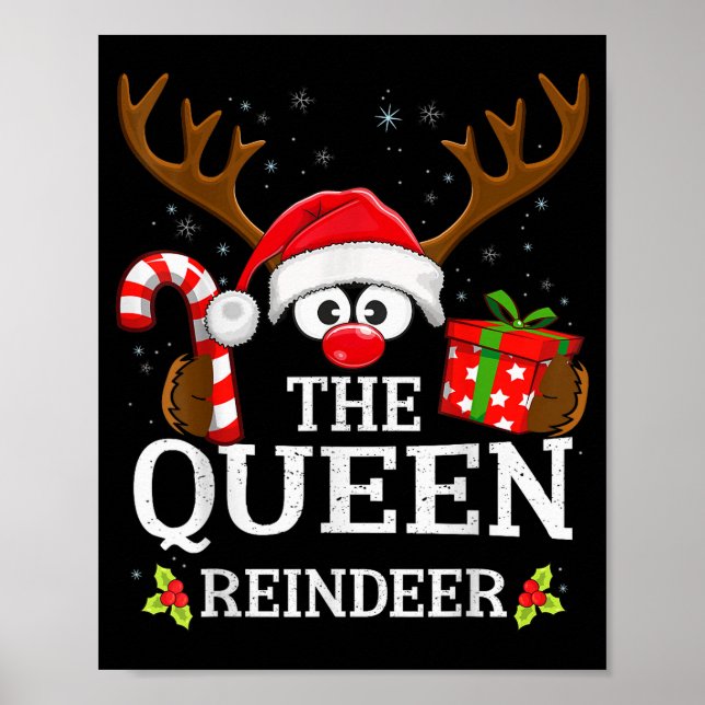 Christmas Matching The Queen Reindeer Family  Poster (Framsidan)