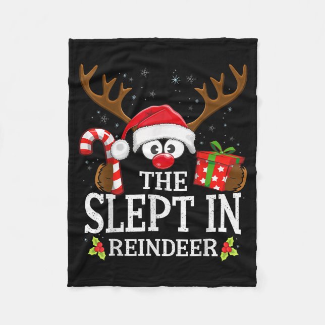 Christmas Matching The Slept In Reindeer Family  Fleecefilt (Framsidan)