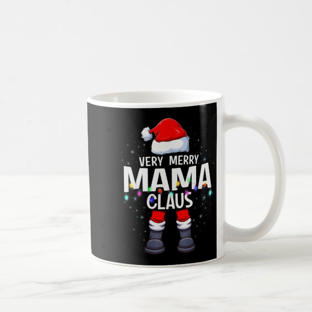 Christmas Matching Very Merry Mama Claus Pjs  Kaffemugg (Höger)