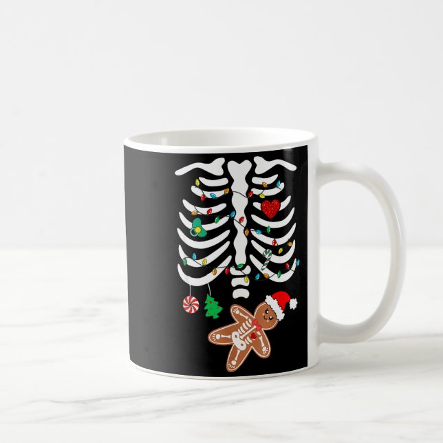 Christmas Maternity Pregnancy Gingerbread Skeleton Kaffemugg (Höger)