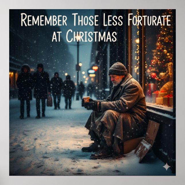 CHRISTMAS MEANING PICTURE REMEMBER THE POOR POSTER (Framsidan)