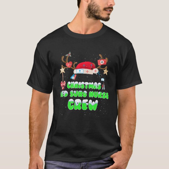 Christmas Med Surg Nurse Crew Xmas Nursing Matchin T Shirt (Framsida)