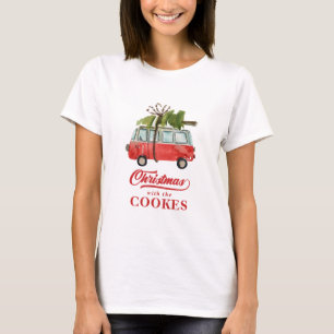 Christmas med...vintage vattenfärgsskåpbil t shirt