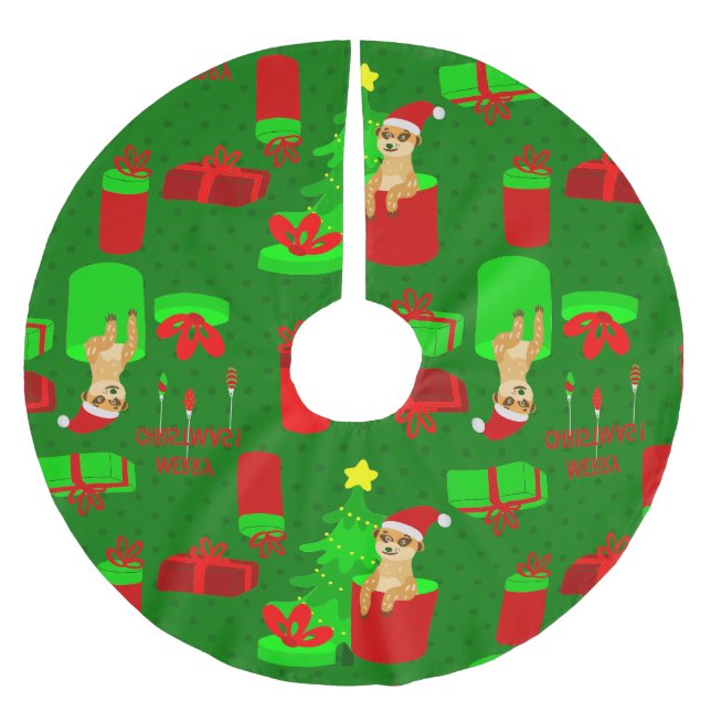 christmas meerkat Tomagelmungo Julgransmatta Borstad Polyester (Framsidan)