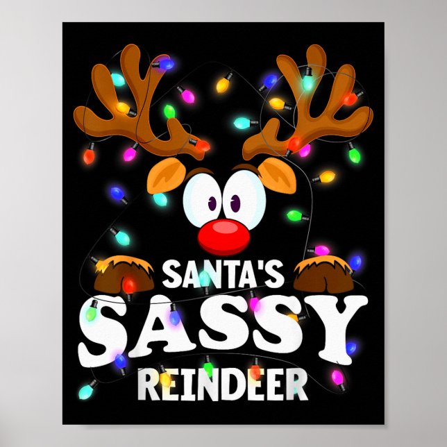 Christmas Men Women Santa's Sy Reindeer  Poster (Framsidan)