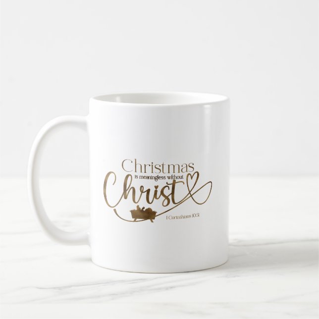 CHRISTMAS MENINGLESS UTAN CHRIST 11 oz Kaffemugg (Vänster)