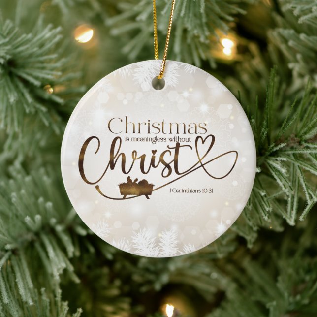 CHRISTMAS MENINGLESS UTAN CHRIST Anpassningsbar Gi Julgransprydnad Keramik (Träd)