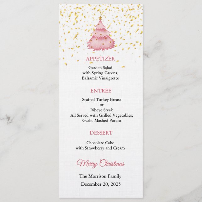 Christmas Menu Invitation, Christmas Dinner Inbjudningar (Framsida)