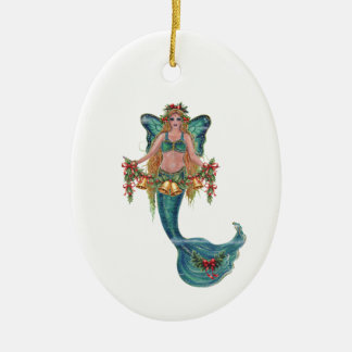 Christmas mermaid by Renee Lavoie Julgransprydnad Keramik