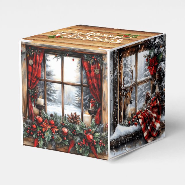 Christmas Merry Christmas Hunting Cabin Snow Gift Presentaskar (Framsidan Sidan)