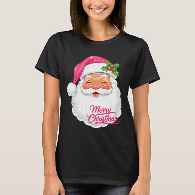Christmas Merry Christmas Santa Face Jolly Santa C T Shirt (Framsida)