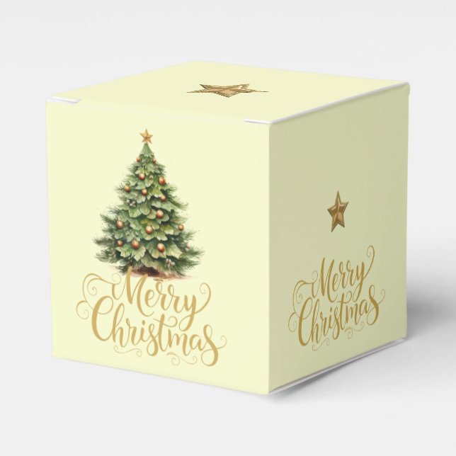Christmas Merry Christmas Tree Favor Gift Box Presentaskar (Framsidan Sidan)