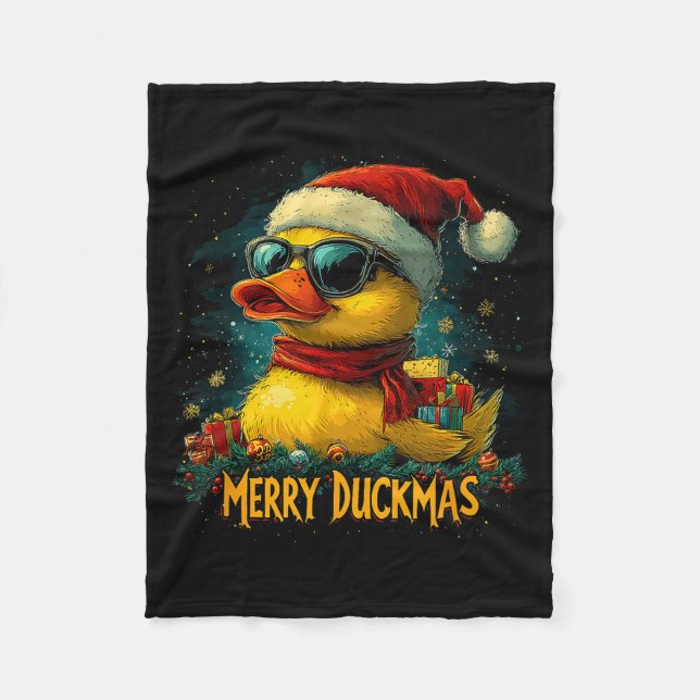 Christmas Merry Duckmas Funny Quackmas Pajama Duck Fleecefilt (Framsidan)